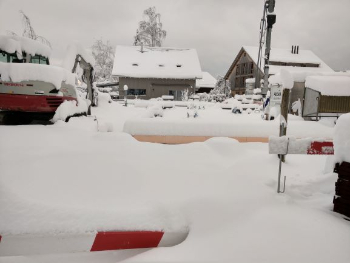 Wintereinbruch Neubau Tierarztpraxis